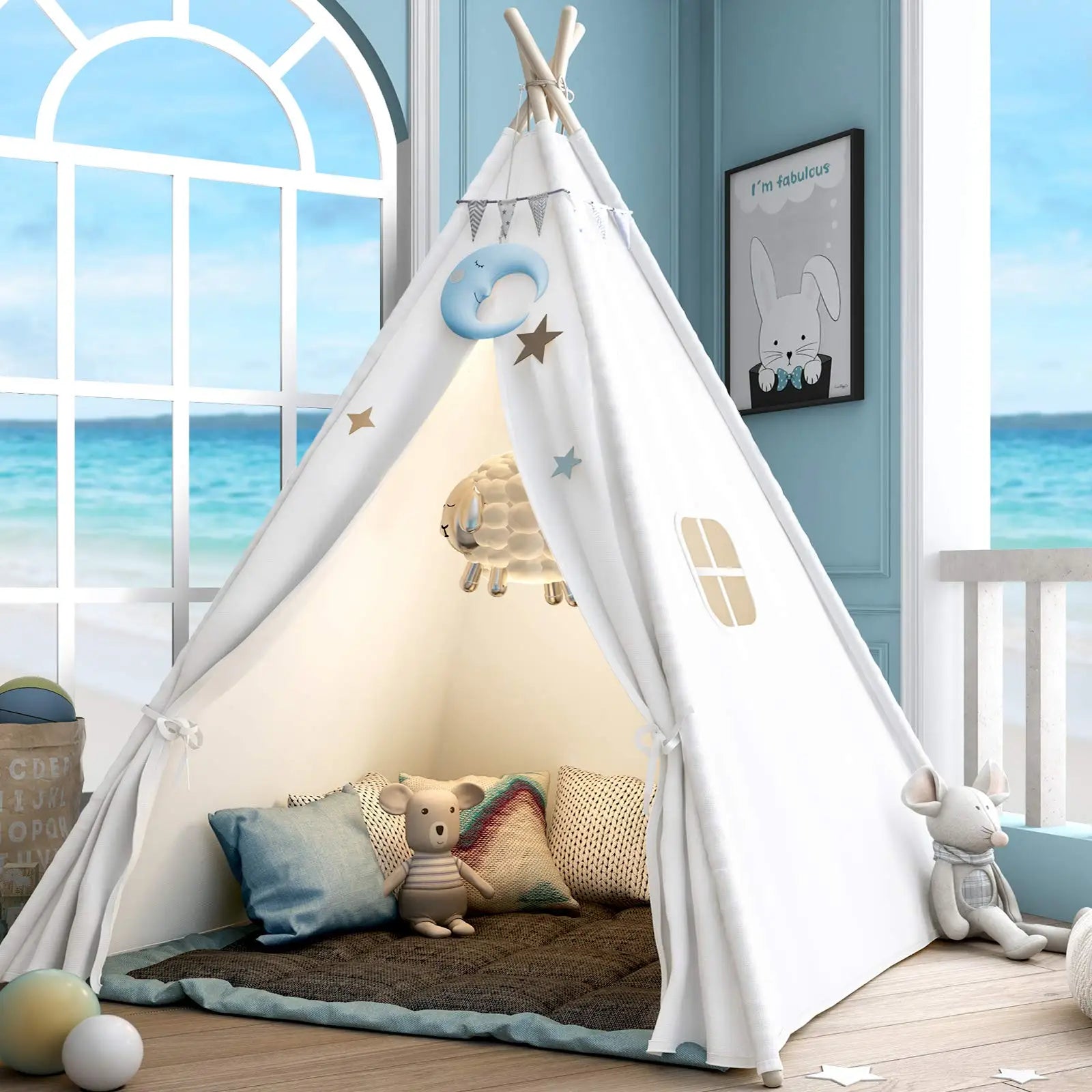 Collapsible children's tent suitable for girls and boys, washable indoor tent, comfortable reading corner, and room decoration
